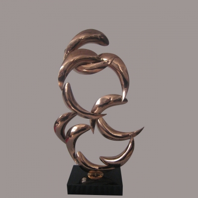 stand fishes stainless steel art decoration for garden