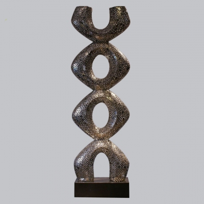 Modern stainless steel sculpture for museum