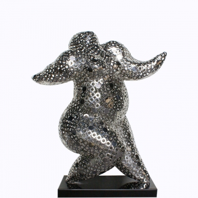 famous Yoga fat lady modern stainless steel art sculpture