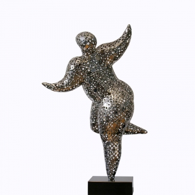 famous modern fat lady stainless steel art decoration