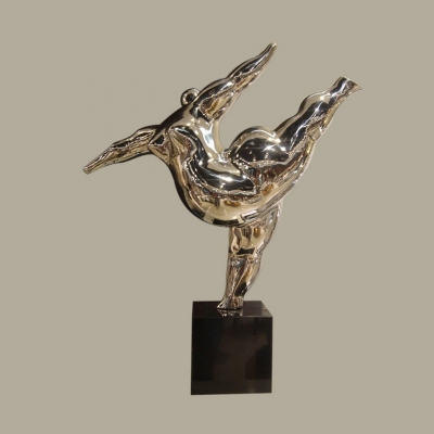 surrealism stainless steel dancing woman art decoration for sale