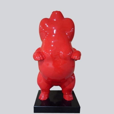 gallery resin standing red pig art decor