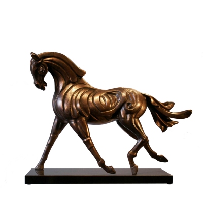 Horse standing resin sculpture