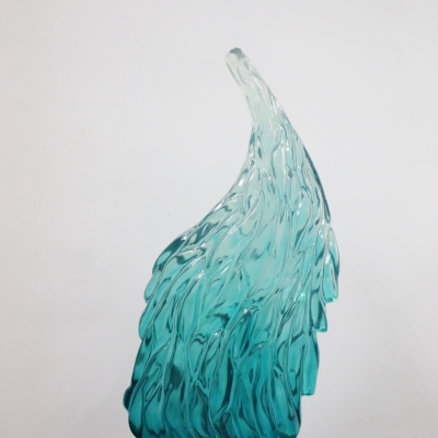 Blue Clear Resin Sculpture, clear resin sculpture, modern abstract clear resin sculpture, modern art work