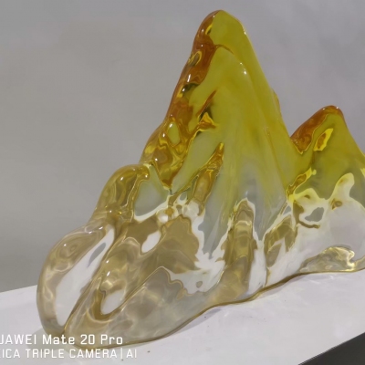 Clear resin sculpture; Fake Yellow mountain decoration